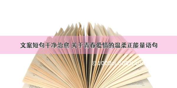 文案短句干净治愈 关于青春爱情的温柔正能量语句