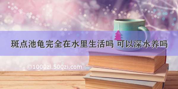 斑点池龟完全在水里生活吗 可以深水养吗