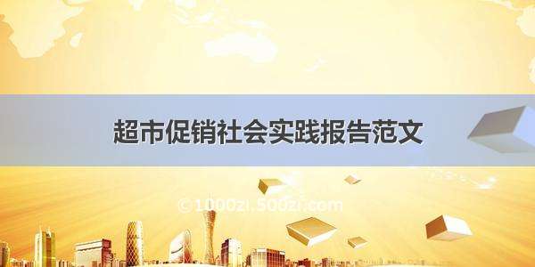 超市促销社会实践报告范文