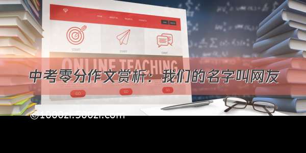 中考零分作文赏析：我们的名字叫网友