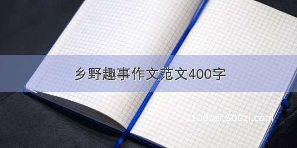 乡野趣事作文范文400字