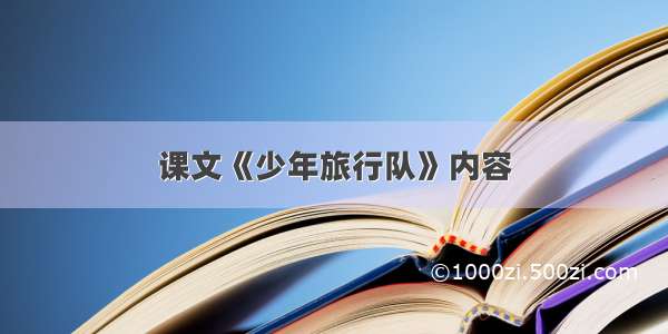 课文《少年旅行队》内容