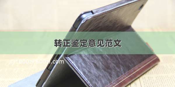 转正鉴定意见范文