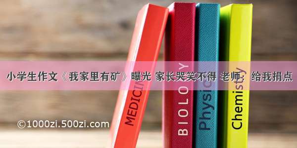 小学生作文《我家里有矿》曝光 家长哭笑不得 老师：给我捐点