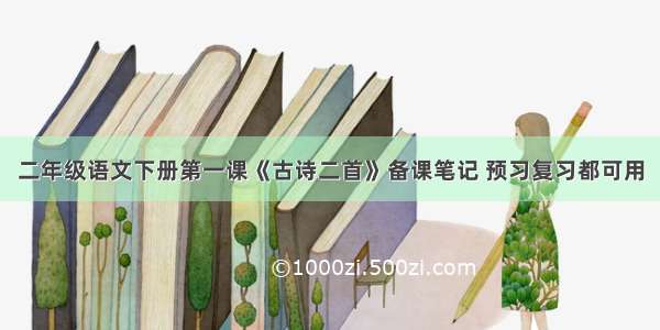 二年级语文下册第一课《古诗二首》备课笔记 预习复习都可用