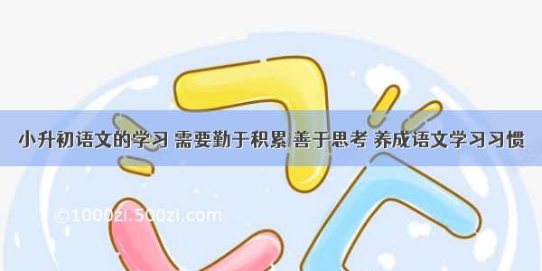 小升初语文的学习 需要勤于积累 善于思考 养成语文学习习惯