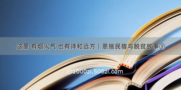 这里 有烟火气 也有诗和远方｜恩施民宿与脱贫故事⑨