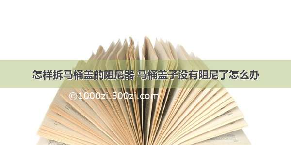 怎样拆马桶盖的阻尼器 马桶盖子没有阻尼了怎么办