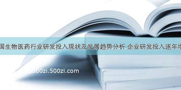 中国生物医药行业研发投入现状及发展趋势分析 企业研发投入逐年增长