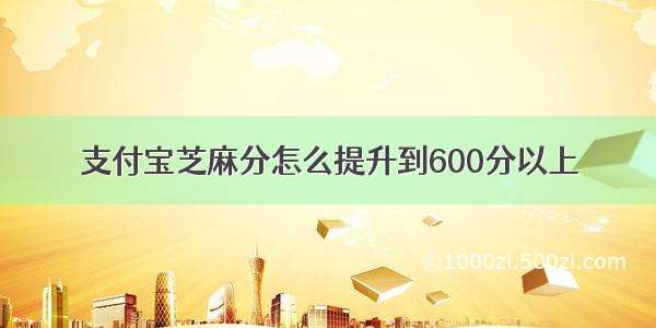 支付宝芝麻分怎么提升到600分以上