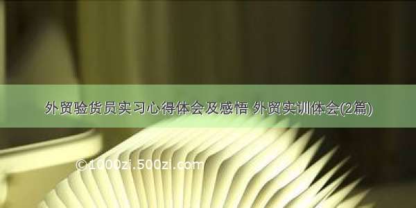 外贸验货员实习心得体会及感悟 外贸实训体会(2篇)