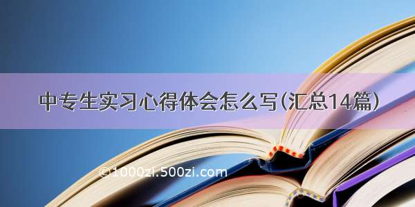 中专生实习心得体会怎么写(汇总14篇)