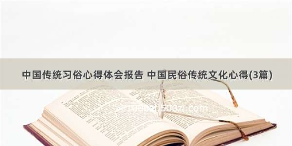 中国传统习俗心得体会报告 中国民俗传统文化心得(3篇)