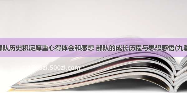 部队历史积淀厚重心得体会和感想 部队的成长历程与思想感悟(九篇)