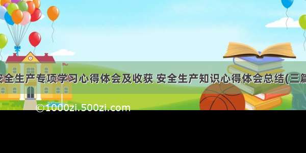 安全生产专项学习心得体会及收获 安全生产知识心得体会总结(三篇)