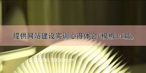 提供网站建设实训心得体会(模板14篇)