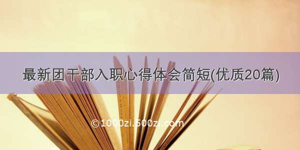 最新团干部入职心得体会简短(优质20篇)