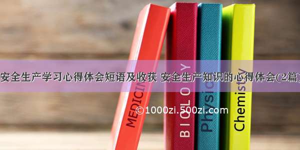 安全生产学习心得体会短语及收获 安全生产知识的心得体会(2篇)