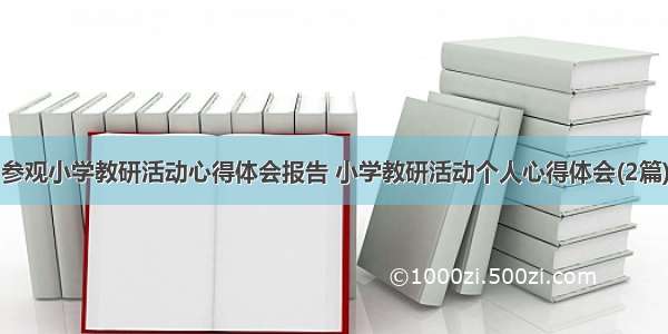 参观小学教研活动心得体会报告 小学教研活动个人心得体会(2篇)