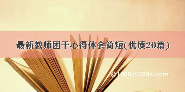 最新教师团干心得体会简短(优质20篇)