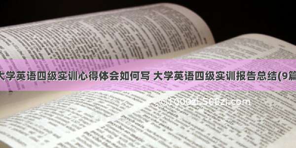 大学英语四级实训心得体会如何写 大学英语四级实训报告总结(9篇)