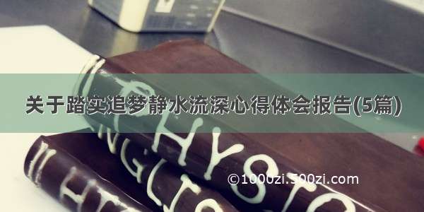 关于踏实追梦静水流深心得体会报告(5篇)