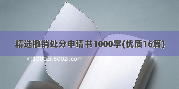精选撤销处分申请书1000字(优质16篇)