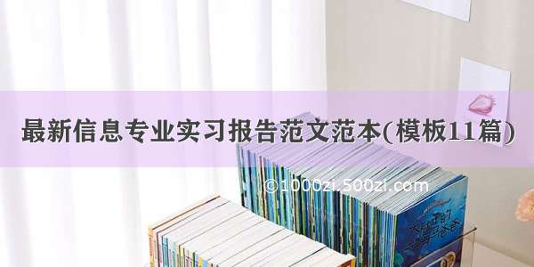 最新信息专业实习报告范文范本(模板11篇)