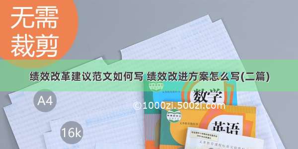 绩效改革建议范文如何写 绩效改进方案怎么写(二篇)