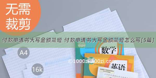 付款申请书大写金额简短 付款申请书大写金额简短怎么写(5篇)