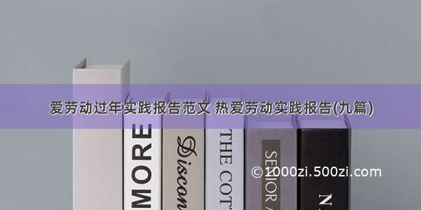 爱劳动过年实践报告范文 热爱劳动实践报告(九篇)