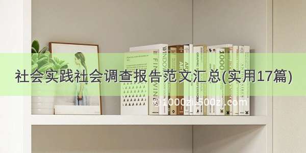 社会实践社会调查报告范文汇总(实用17篇)