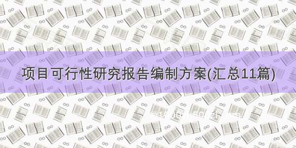 项目可行性研究报告编制方案(汇总11篇)