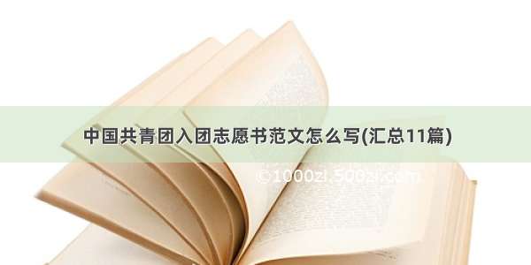 中国共青团入团志愿书范文怎么写(汇总11篇)