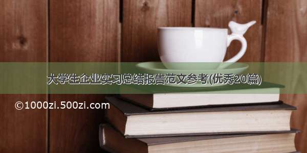 大学生企业实习总结报告范文参考(优秀20篇)