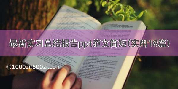 最新实习总结报告ppt范文简短(实用18篇)