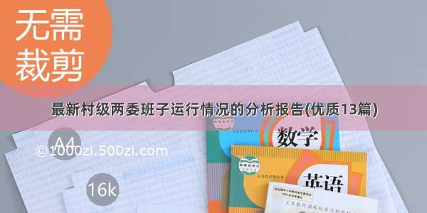 最新村级两委班子运行情况的分析报告(优质13篇)