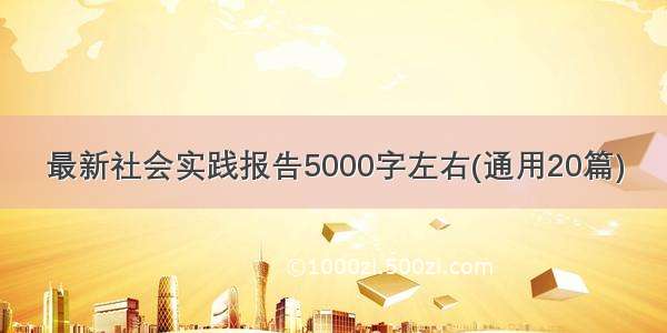 最新社会实践报告5000字左右(通用20篇)