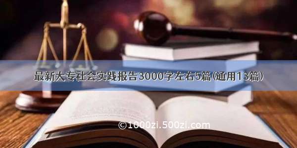 最新大专社会实践报告3000字左右5篇(通用13篇)