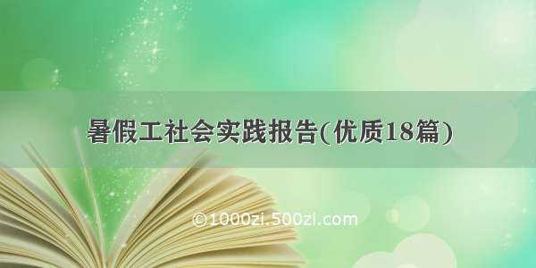 暑假工社会实践报告(优质18篇)