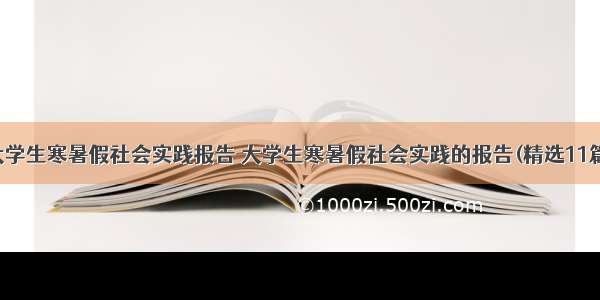 大学生寒暑假社会实践报告 大学生寒暑假社会实践的报告(精选11篇)