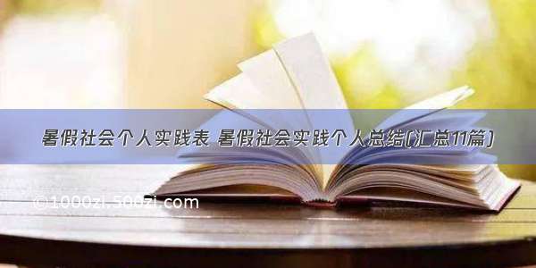 暑假社会个人实践表 暑假社会实践个人总结(汇总11篇)