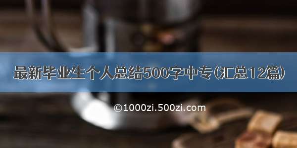 最新毕业生个人总结500字中专(汇总12篇)