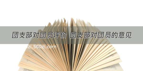 团支部对团员评价 团支部对团员的意见