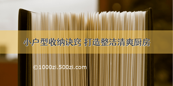 小户型收纳诀窍 打造整洁清爽厨房