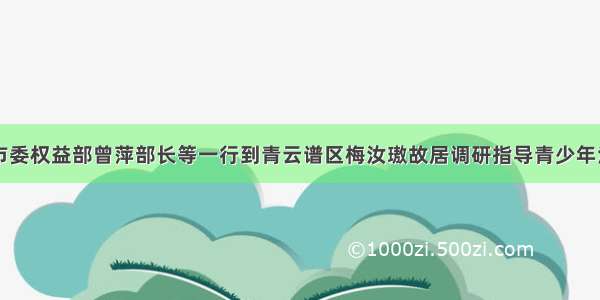 团市委权益部曾萍部长等一行到青云谱区梅汝璈故居调研指导青少年法制