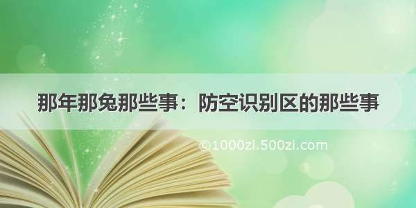 那年那兔那些事：防空识别区的那些事