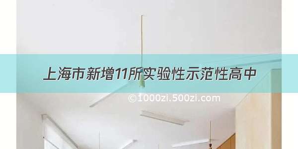上海市新增11所实验性示范性高中
