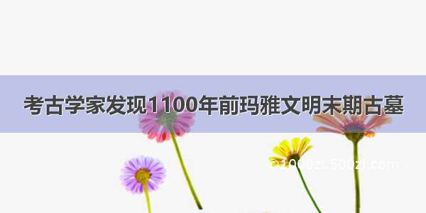 考古学家发现1100年前玛雅文明末期古墓