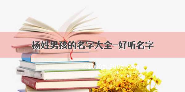 杨姓男孩的名字大全-好听名字